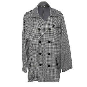 New Torrid Fleece Double Breasted Peacoat 3 3X 22-24 Black White Herringbone NWT